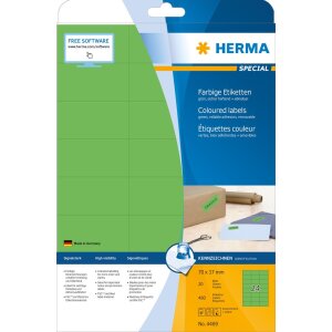 herma Étiquettes a4 vert 70x37 mm papier mat 480...