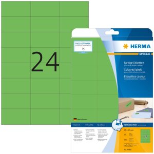 herma Étiquettes a4 vert 70x37 mm papier mat 480...