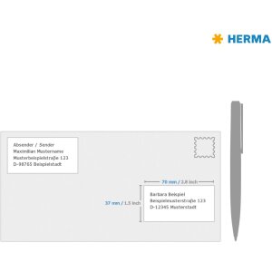 herma Étiquettes a4 vert 70x37 mm papier mat 480 pièces