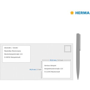 Étiquettes Premium A4, blanches 83,8x50,8 mm papier mat 250 pcs.