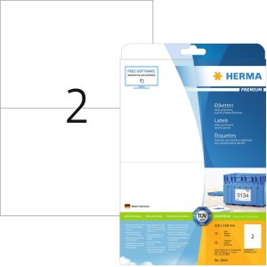 Étiquettes Premium A4, blanches 210x148 mm papier mat 50 pcs.