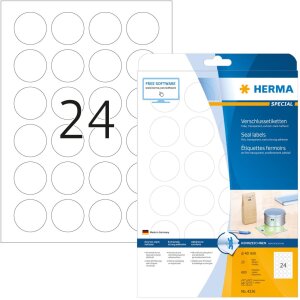 Étiquettes de fermeture transparentes Ø 40 mm rondes extrêmement adhésives film mat 600 pcs.