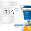 Étiquettes A4 blanches Ø 10 mm rondes Movables-amovibles papier mat 7875 pcs.