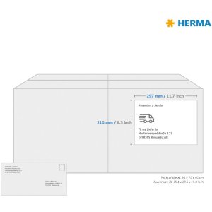 Étiquettes jet dencre HERMA A4 blanches 210x297 mm papier mat 25 pcs.