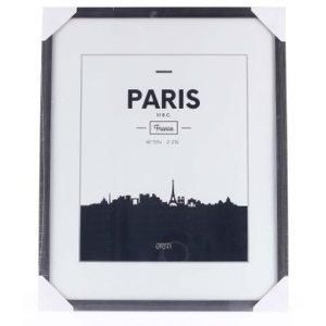 Cadre plastique Paris, gris contraste, 40 x 50 cm