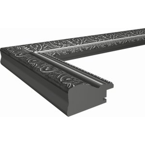 Walther cadre en bois BAROCK anthracite 40x50 cm avec passe-partout 28x35 cm