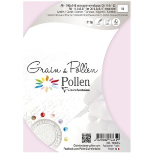 Paquet de 5 cartes Grain de Pollen 105x148 amphore Huile de rose