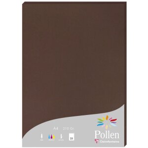 25 feuilles de papier Pollen, DIN A4, 210g brun chocolat