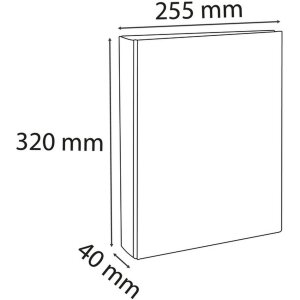 Classeur à anneaux en carton solide 1,8mm PP contrecollé 4 anneaux, 25mm rond fixé à la couverture arrière, dos 30mm, pour format DIN A4 Jaune