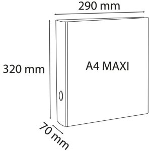 Classeur à anneaux PVC A4 Maxi 4R 50 mm noir