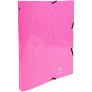 Classeur à anneaux avec élastique 4 anneaux 15mm Iderama - A4 violet rose