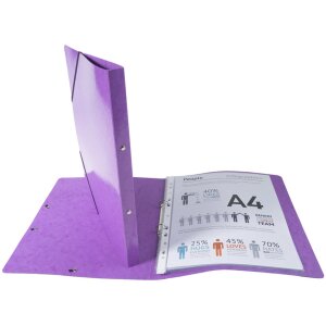 Classeur à anneaux avec 2 anneaux et élastique 15mm Iderama A4 Violet