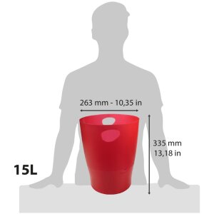 ECOBIN Corbeille à papier - rouge carmin tranlucide