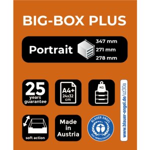 BIG-BOX PLUS - Noir-glossy mandarine 347x278x271 mm