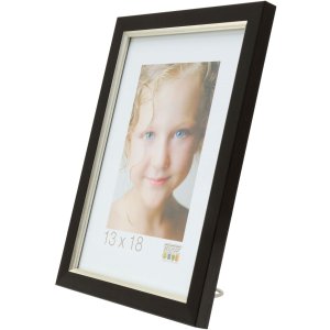 Cadre plastique S46A noir avec argent 18x24 cm