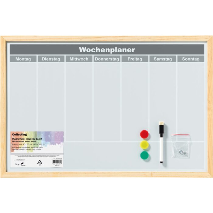 Walther Planificateur hebdomadaire à tableau magnétique 40x60 cm