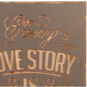 Plaque de texte Lovestory - 5H0289 Clayre Eef gris