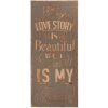 Plaque de texte Lovestory - 5H0289 Clayre Eef gris