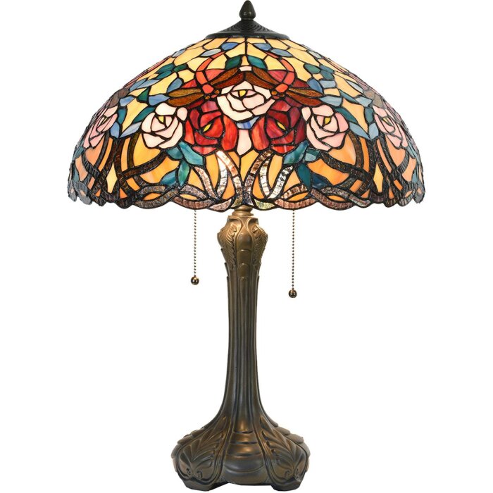 Tiffany lampe de table Ø 46x64 cm rouge multicolore