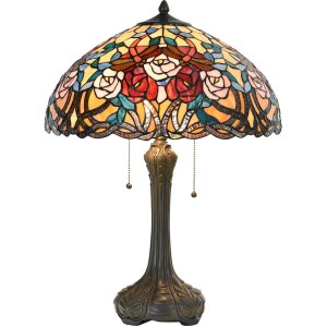 Tiffany lampe de table Ø 46x64 cm rouge multicolore