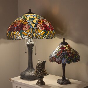 Tiffany lampe de table Ø 46x64 cm rouge multicolore