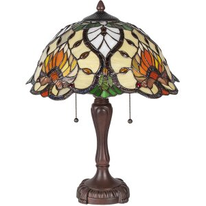 Lumilamp Tiffany lampe de table Ø 40x50 cm vert multicolore