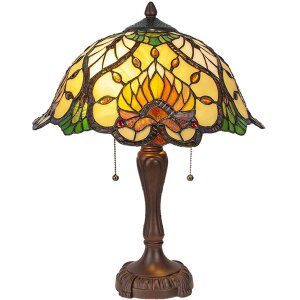 Lumilamp Tiffany lampe de table Ø 40x50 cm vert multicolore