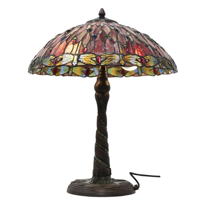 Tiffany lampe de table Ø 45x56 cm rouge multicolore