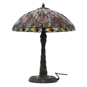 Tiffany lampe de table Ø 45x56 cm rouge multicolore