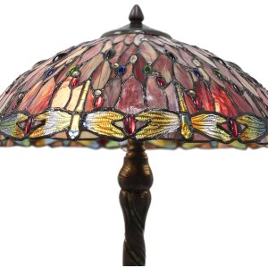 Tiffany lampe de table Ø 45x56 cm rouge multicolore