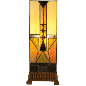 Tiffany lampe de table 18x45 cm brun