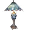 LumiLamp 5LL-5829 Lampe de table Tiffany Ø 40x65 cm Bleu Rouge Verre