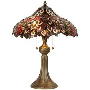 Tiffany lampe de table Ø 43x58 cm rouge multicolore