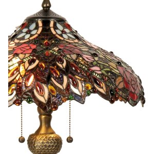 Tiffany lampe de table Ø 43x58 cm rouge multicolore