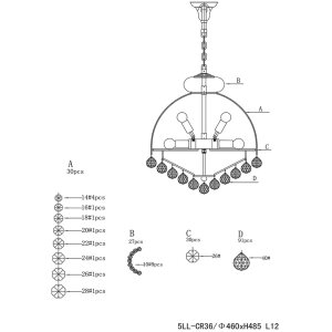 Lustre Ø 48 cm en fer-verre - 5LL-CR36 Clayre Eef