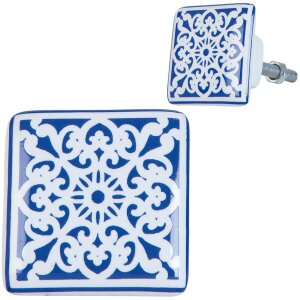 Clayre & Eef 63415 Bouton de porte 3x2x3 cm Bleu...