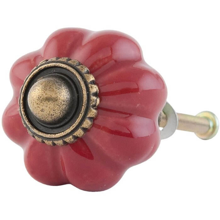 Bouton de meuble Ø 3 cm en rouge - 63501