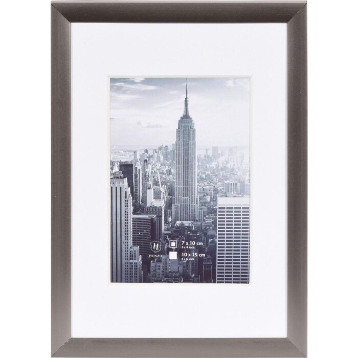 Cadre photo alu Manhattan gris 10x15 cm