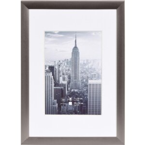 Cadre photo alu Manhattan gris 10x15 cm