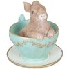 Clayre & Eef 6PR1044 Accessoires pour la maison Lapin 8x7x8 cm Vert