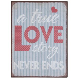 Plaque de texte True Love - 6Y1915 Clayre Eef gris