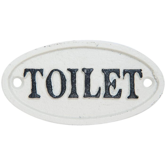 TOILET - Plaque de texte 10x5 cm blanc