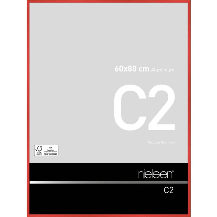 Cadre alu C2 tornado rouge 60x80 cm