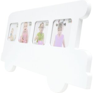 Cadre enfant bus blanc bois 7,0 x8,0 cm