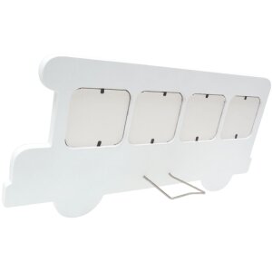 Cadre enfant bus blanc bois 7,0 x8,0 cm