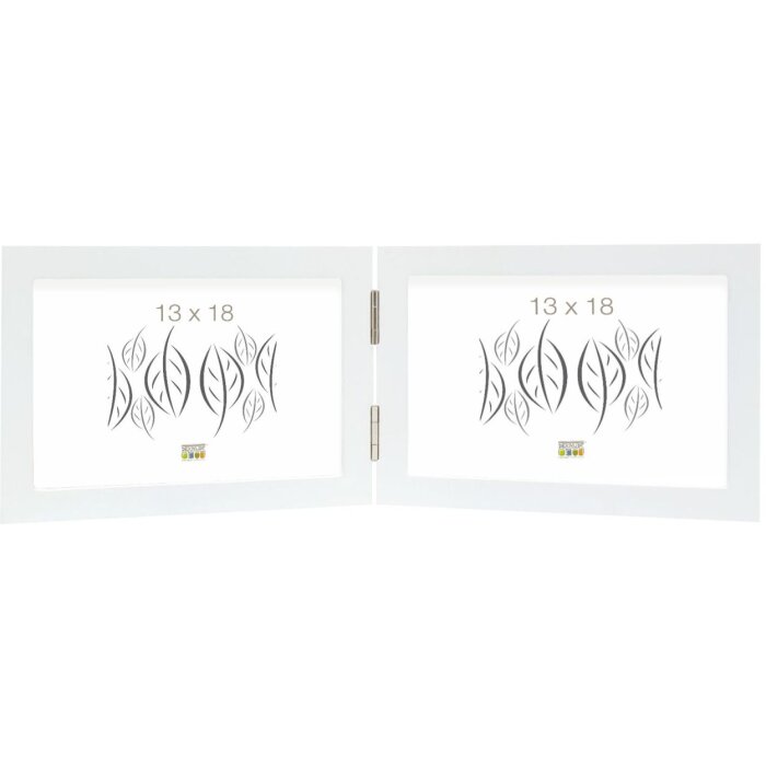 Cadre double blanc bois 10,0 x15,0 cm S68FK paysage