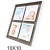 Cadre photo taupe-blanc bois 4 photos 10x15 cm