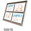 Cadre photo taupe-blanc bois 4 photos 10x15 cm