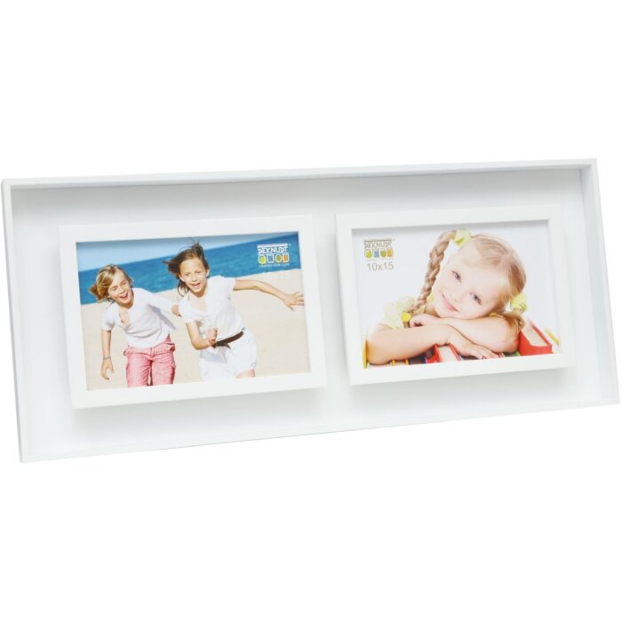 Cadre double S68DK1 blanc 2 photos 10x15 cm