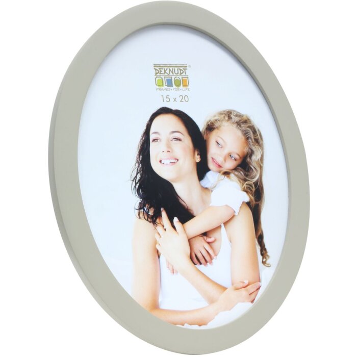 S67YV Cadre photo gris bois 10 cm rond